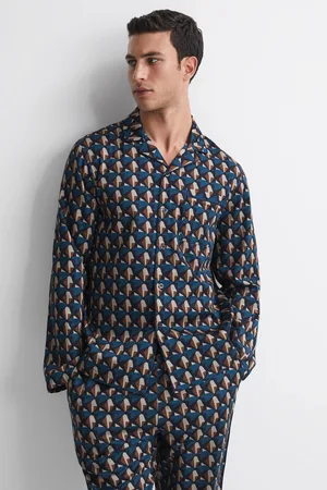 Reiss Cotton Printed Cuban Collar Pyjama Top, XS