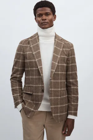 Oscar Jacobson Fogerty Blazer Wool Checked, Size: 50