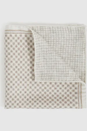 Reiss Silk Medallion-print Pocket Square
