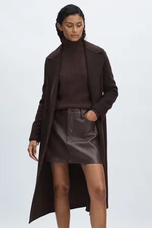 GOOD AMERICAN Black & brown Faux-leather Mini, 30