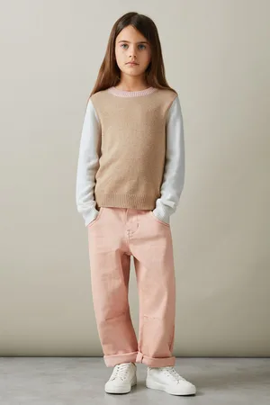 Reiss 4-9 yrs Wool Blend Striped Crew Neck Jumper