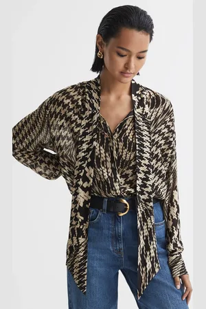 Reiss Cedar Blouse Printed, Black & white Size: 4