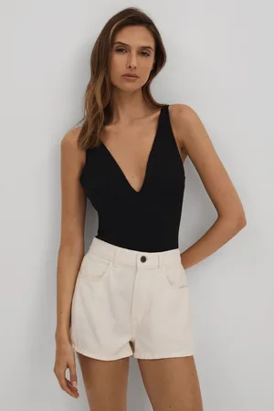 GOOD AMERICAN Scuba V-neck Bodysuit, XL