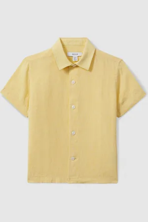 Reiss Holiday Melon 9-13 yrs Short Sleeve Linen Shirt, 9