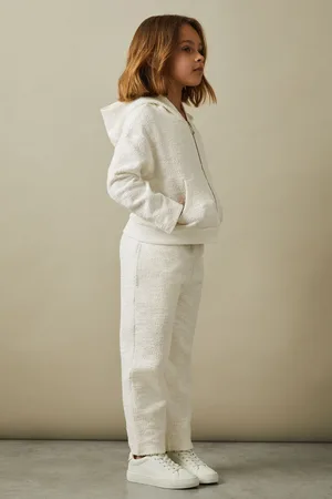 Reiss 9-13 yrs Cotton Blend Boucle Hoodie and Joggers Set