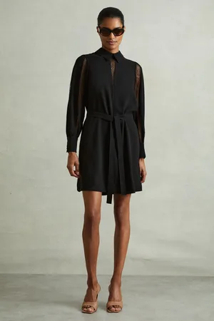 Reiss Lace Insert Mini Dress, 8