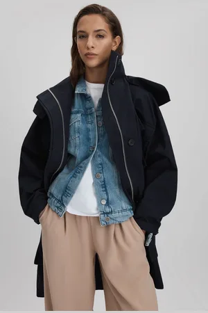Reiss Peyton Coat Cotton Plain, Size: XS