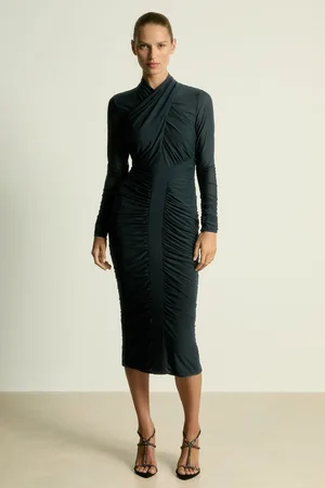 Reiss Ruched Bodycon Midi Dress, 4