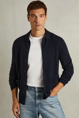 Reiss Wool Cabled-knitted Cardigan, S