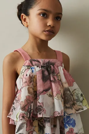 Reiss Arina Top Floral Print, Pink Size: 9