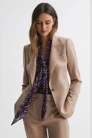 Reiss Animal Print Necktie Blouse, 8