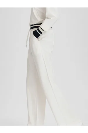 Reiss Lexi Joggers Contrast Stripe, Cream & navy Size: L
