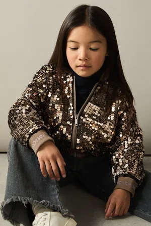 Reiss Rebecca Bomber Jacket Sequin, Size: 9-13Yrs