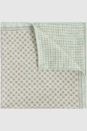 Reiss Silk Medallion-print Pocket Square