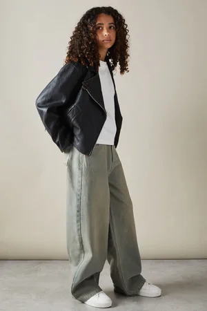 Reiss 9-13 yrs Acid Wash Wide Leg Jeans, 9-10Yrs