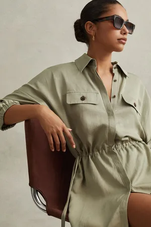 Reiss Linen Tie Waist Mini Dress, 6