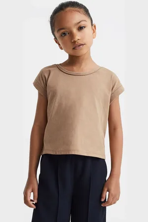 Reiss Terry Crop Top Cotton Plain, Size: 11