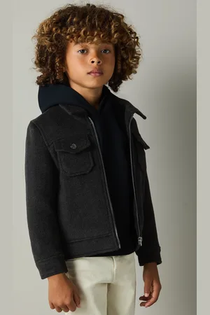 Reiss Peridoe Trucker Jacket Wool Plain, Size: Q04