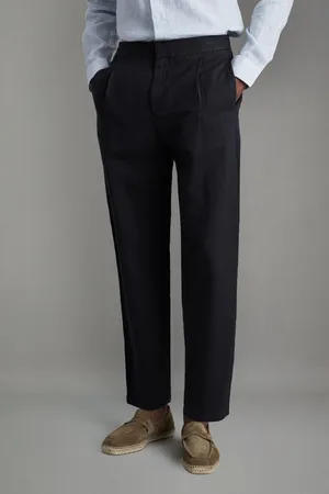 Reiss Relaxed Cotton & linen Blend Elasticated Waist Trousers, 30