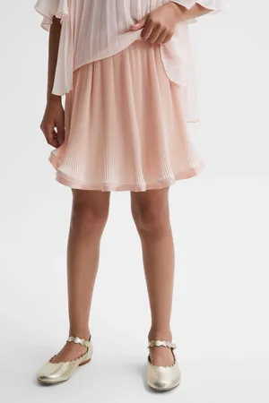 Reiss Violet Pleated Trim Skirt Pleat Detail, Size: 10