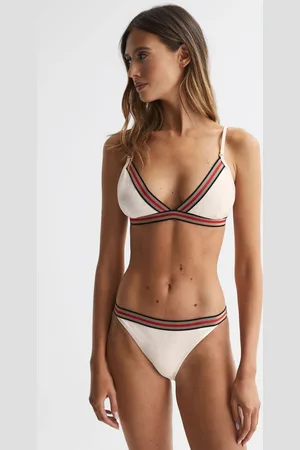 Reiss Striped Underband Bikini Top, 4