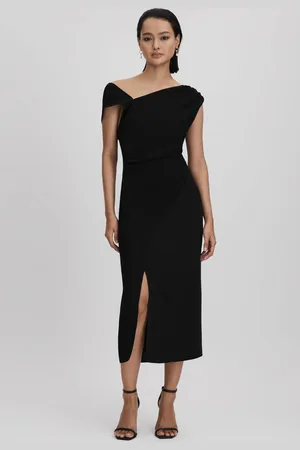 Reiss Asymmetric Bodycon Midi Dress, 4