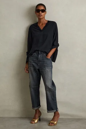 Reiss Relaxed High-low V-neck Top, 4