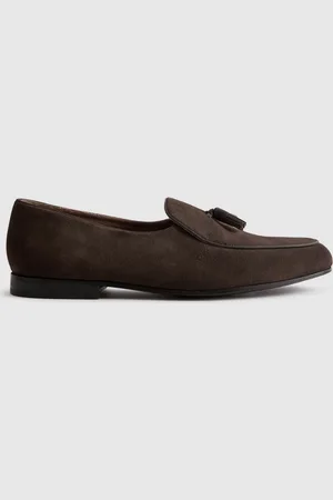 Reiss Suede Slip-on Belgian Loafers, 7