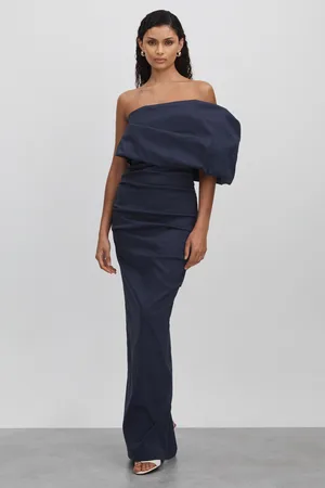 RACHEL GILBERT Rachel One Sleeve Ruched Maxi Dress, , 6