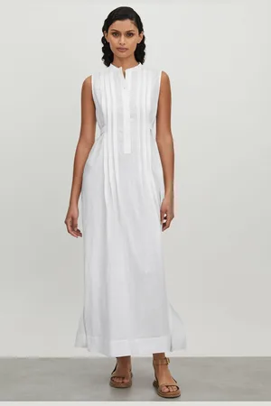 Bondi Born Linen Belted Midi Dress, , XS
