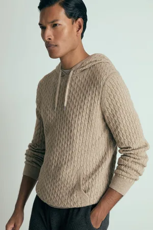 Reiss Crane Hoodie Cashmere Cable Knit, Size: M