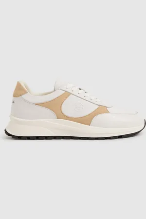 Unseen Plemont Trainers Colour Block, White & taupe Size: 3