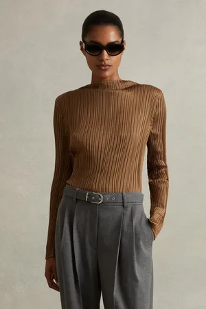 Reiss High Neck Plisse Top, 4