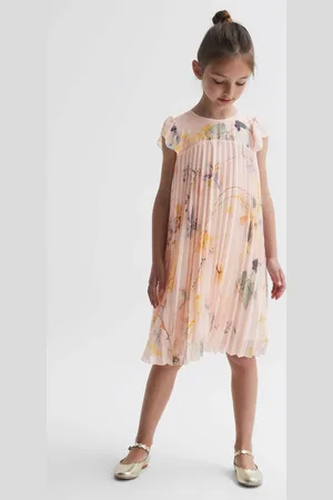 Reiss Sade Cap Sleeve Dress Floral, Pink & green Size: 9