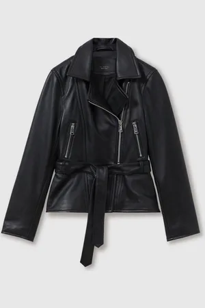 Reiss Belted Leather Jacket, 6
