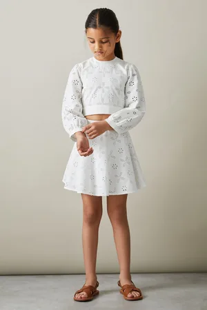 Reiss Nella 4-9 yrs Cotton Broderie Lace Skirt, 4-9Yrs