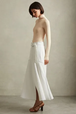 Reiss Micha Midi Skirt Textured, Size: 4