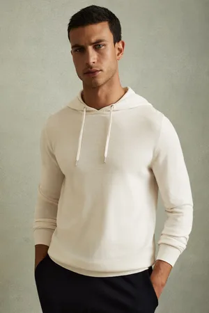 Reiss Holland Snow Merino Wool Drawstring Hoodie, L
