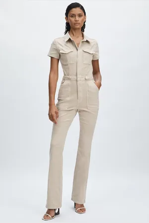 GOOD AMERICAN Fit For Success Boot Jumpsuit Plain, Size: XS