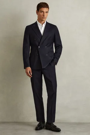 Reiss Combo Double Breasted Suit Jacket in Wool-blend, 42R