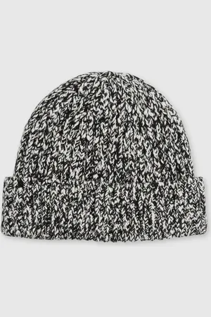 Reiss Black & white Cotton Wool Ribbed Moulin?? Beanie