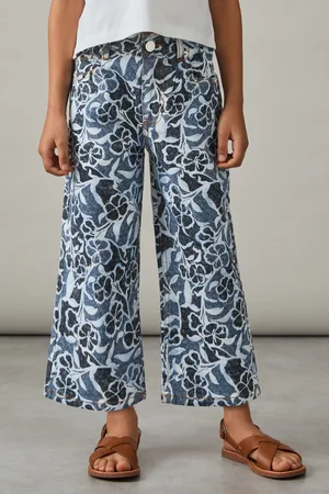 Reiss 9-13 yrs Floral-print Straight-leg Jeans, Q04