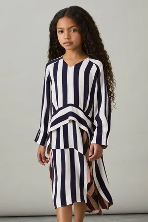Reiss 9-13 yrs Stripe-print Handkerchief Dress, Q04
