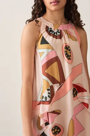 Reiss 9-13 yrs Printed Ruffle-trim Dress, Q04