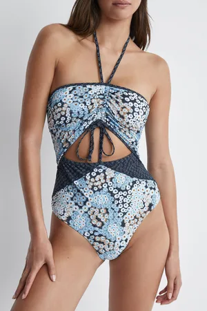 Reiss Printed Cut-out Swimsuit, 4
