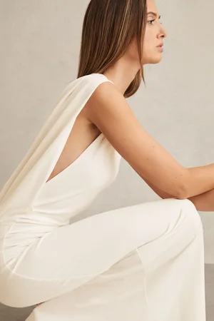 Reiss Jersey Draped Bodycon Maxi Dress, 12