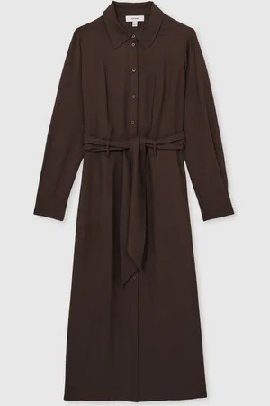 Reiss Long-sleeve Belted Midi Dress, 8