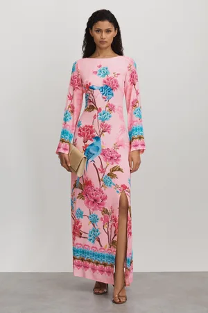 RAISHMA Silk Long Sleeve Maxi Dress, , 8