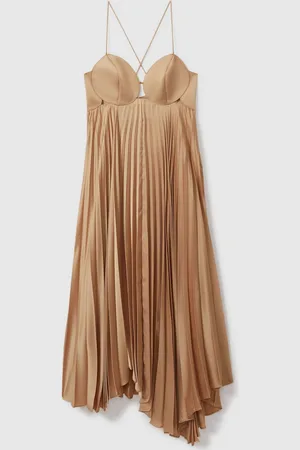 Acler Pleated Asymmetric Midi Dress, , 10