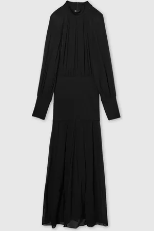 Reiss Sheer Jersey Gathered Maxi Dress, 8